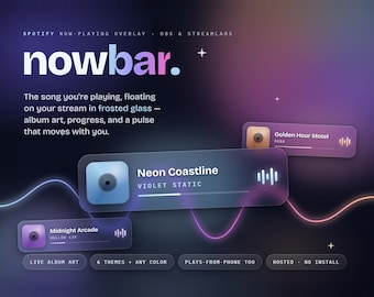 Spotify Now Playing Overlay for OBS | Animated Song Display (Instant Download)