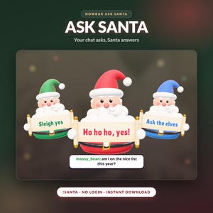 Frag den Weihnachtsmann (Twitch-Widget), Weihnachts-Chatspiel, niedlicher 3D-Weihnachtsmann beantwortet deine Chats (OBS)