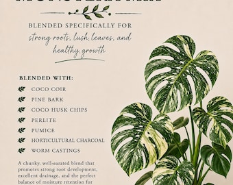 Monstera Potting Mix, Chunky Aroid Soil, Indoor Tropical Plant Mix