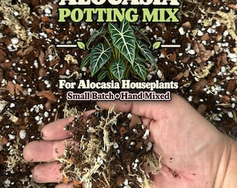 Alocasia Potting Mix, Moisture-Retentive Aroid Soil, Chunky Indoor Plant Mix