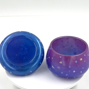 Misty Meadow Mushroom Resin Trinket Box, Blue and Purple Lidded Container, Whimsical Cottagecore Jewelry Storage image 4