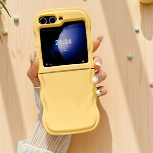 Big Wave Folding Case for Samsung Galaxy Z Flip 8 7 6 5 4 3 FE Fashion Two Piece Soft Silicone Cute Cover