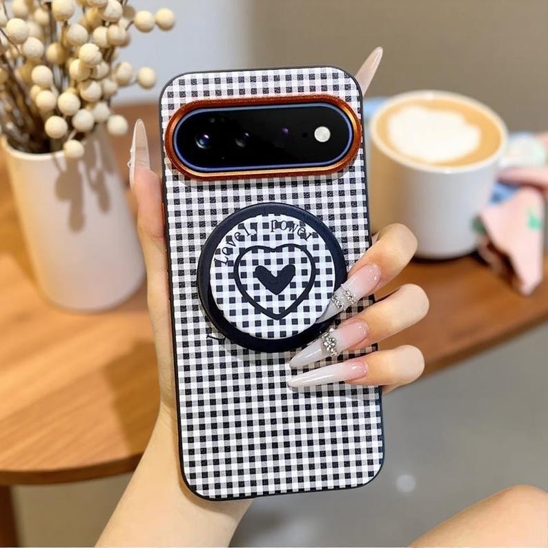 Coque de téléphone à rayures et carreaux mignons pour Google Pixel 11 ...