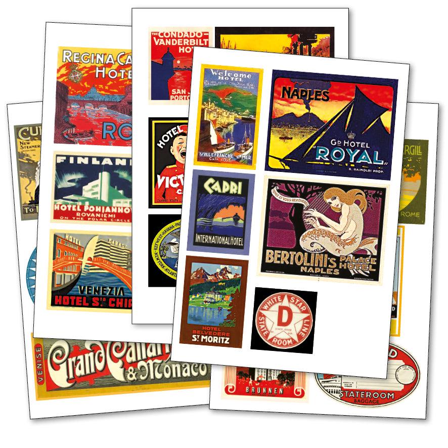Retro Hotel Stickers - Etsy
