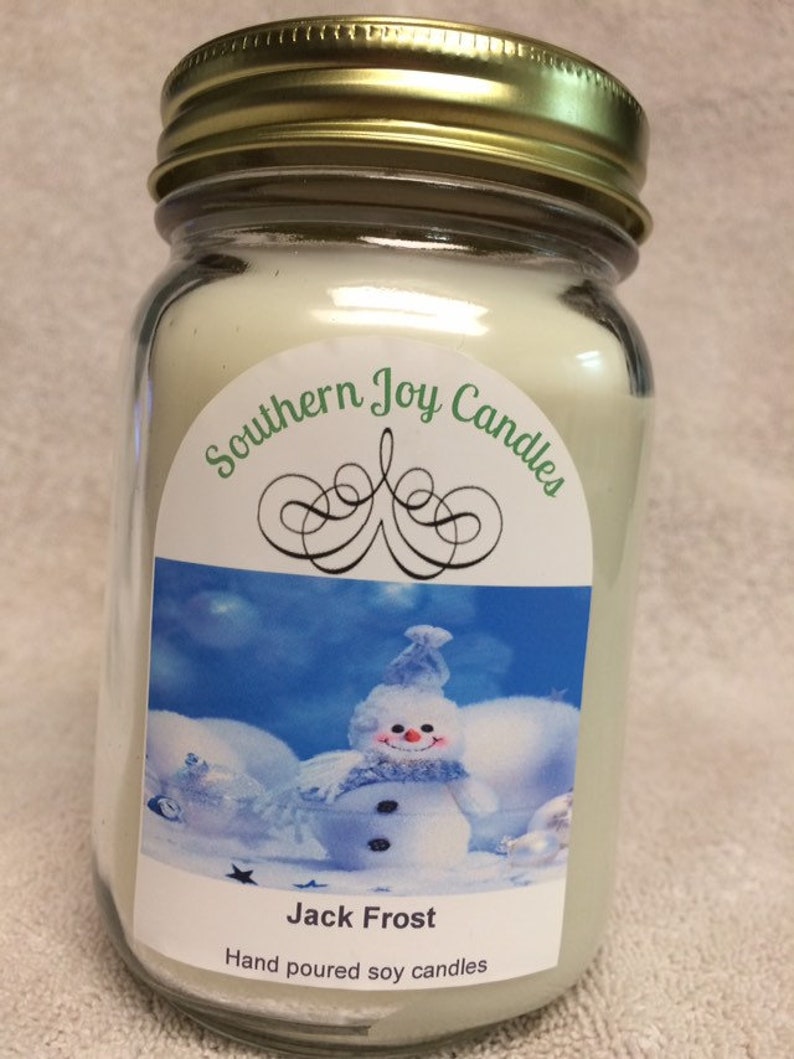 Peppermint candle Jack Frost soy candle Etsy