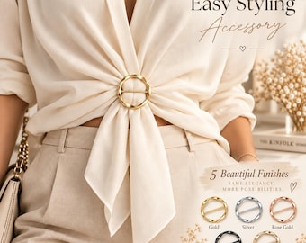 Metal Circle Scarf Clips, Shawl Holders, Shirt Tie Buckles (5PCS)
