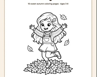 Fall Coloring Pages for Kids, Thanksgiving Printable Coloring Sheets for Toddlers Preschool, Cute Bunny Pumpkin Leaves, PDF Ages 3-8