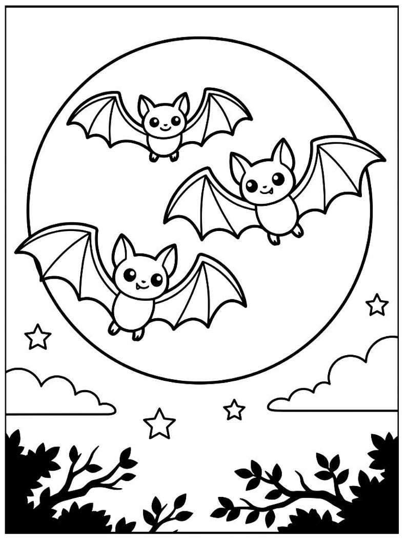 Halloween målarbilder för barn, inte läskiga utskrivbara målarbilder för småbarn i förskolan, söt kanin pumpa spöke, PDF för åldrar 3-8 bild 4