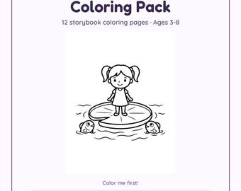 Fairy Tale Coloring Pages for Kids, Princess Swan Thumbelina Snow Queen Printable Coloring Pack, Easy Toddler Coloring PDF, Ages 3-8