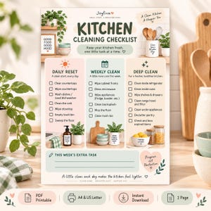 Checklist voor het schoonmaken van de keuken: dagelijkse, wekelijkse en grondige schoonmaak (printbaar)
