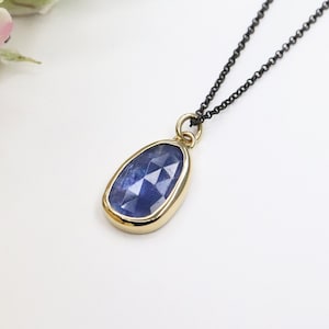 Tanzanite Pendant Handmade with 18k Gold and Sterling Silver