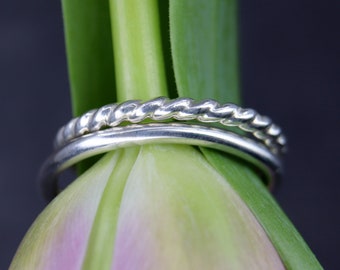 Single Plain Stacking Rings Handmade with Sterling Silver