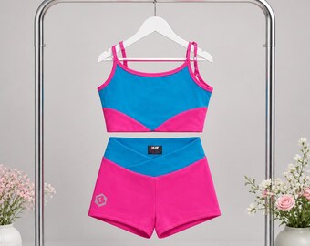 Girls Activewear - Girls Dance Set - Girls Outfit - 2 Piece Outfit - Girls Clothes - Custom Dancewear - Bright Dance Set -