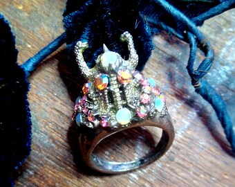 Ring "LOVE WARRIOR, 2", gothic ring, baroque ring, large ring, unisex ring