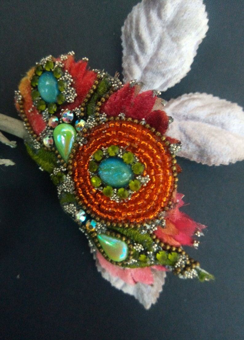 barrette hair jewelry large barrette fancy barrette hair accessory Hair jewelry SPRING DREAM beaded barrette