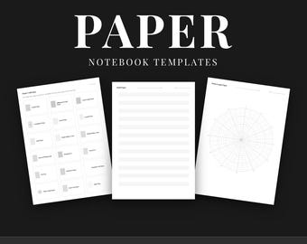 Printbaar papierpakket, grafiekpapier, gelinieerd papier, Cornell-notitiepapier, notitiepapier, GoodNotes-sjablonen