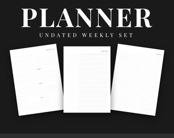 Undated Weekly Planner Printable | Habit Tracker, To-Do, Notes (PDF)
