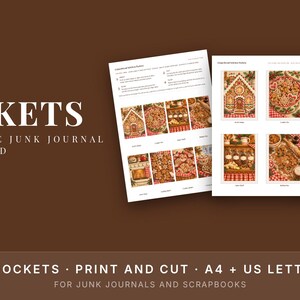 Gingerbread Junk Journal Pockets Printable, Christmas Baking Ephemera, Interactive Kit image 2