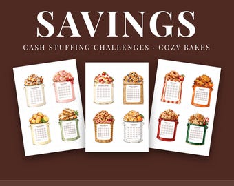 Bakery Savings Challenge Printable, A6 Cash Stuffing Tracker, Budget Binder Insert