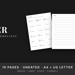 Printbaar papierpakket, grafiekpapier, gelinieerd papier, Cornell-notitiepapier, notitiepapier, GoodNotes-sjablonen afbeelding 2