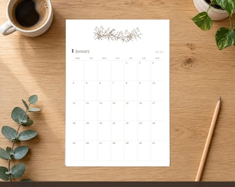 2027 Vintage Botanical Calendar for GoodNotes | Hyperlinked iPad + Printable PDF