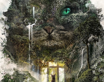 Cat Dreams of Leaving * Fantasy Kitty Lovers * Surreal Pet Art * Premium Prints, Wrapped Canvas or Floating Frame Canvas