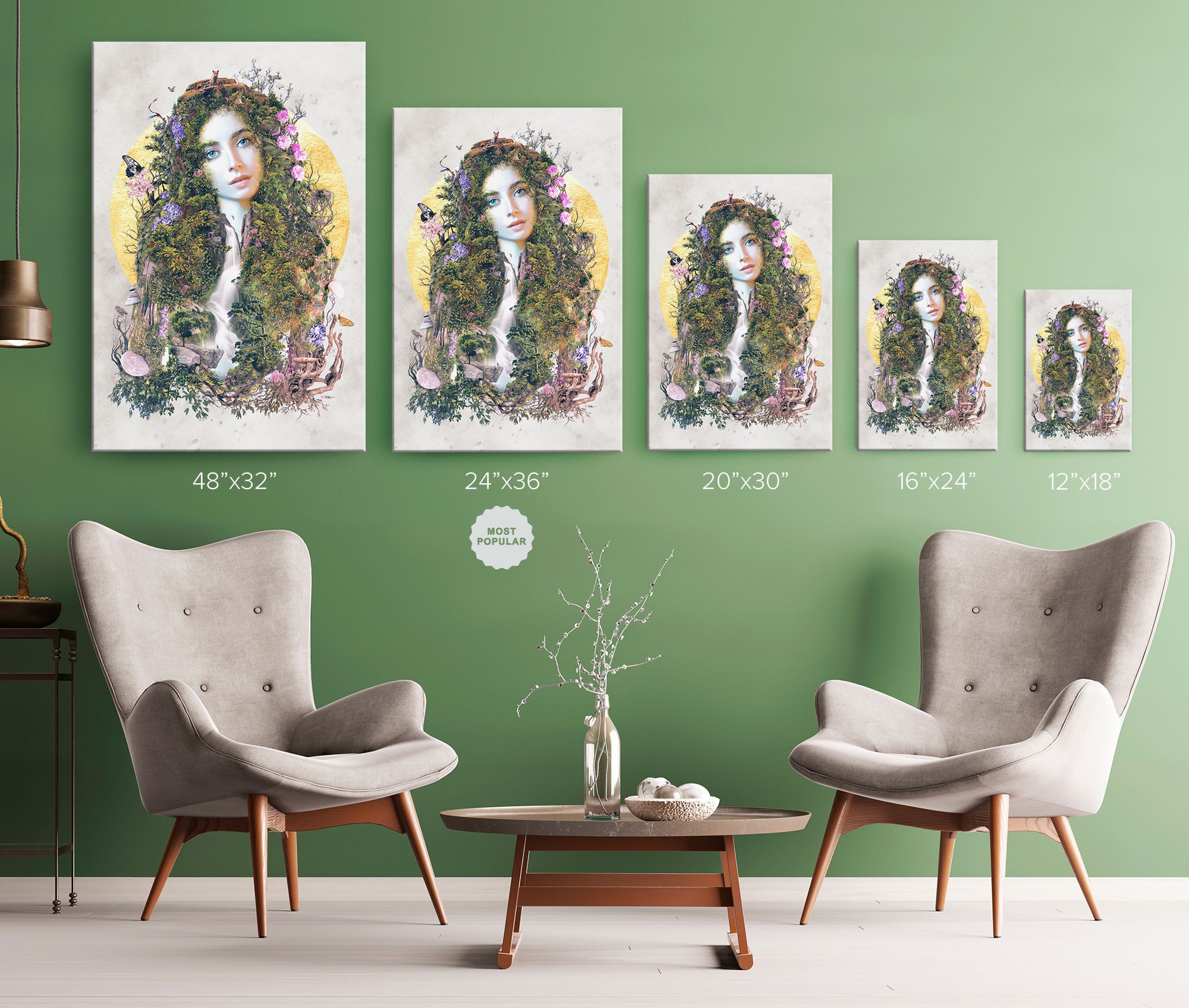 Mother Earth Gaia Fine Art Prints, Wrapped Canvas, Framed Canvas