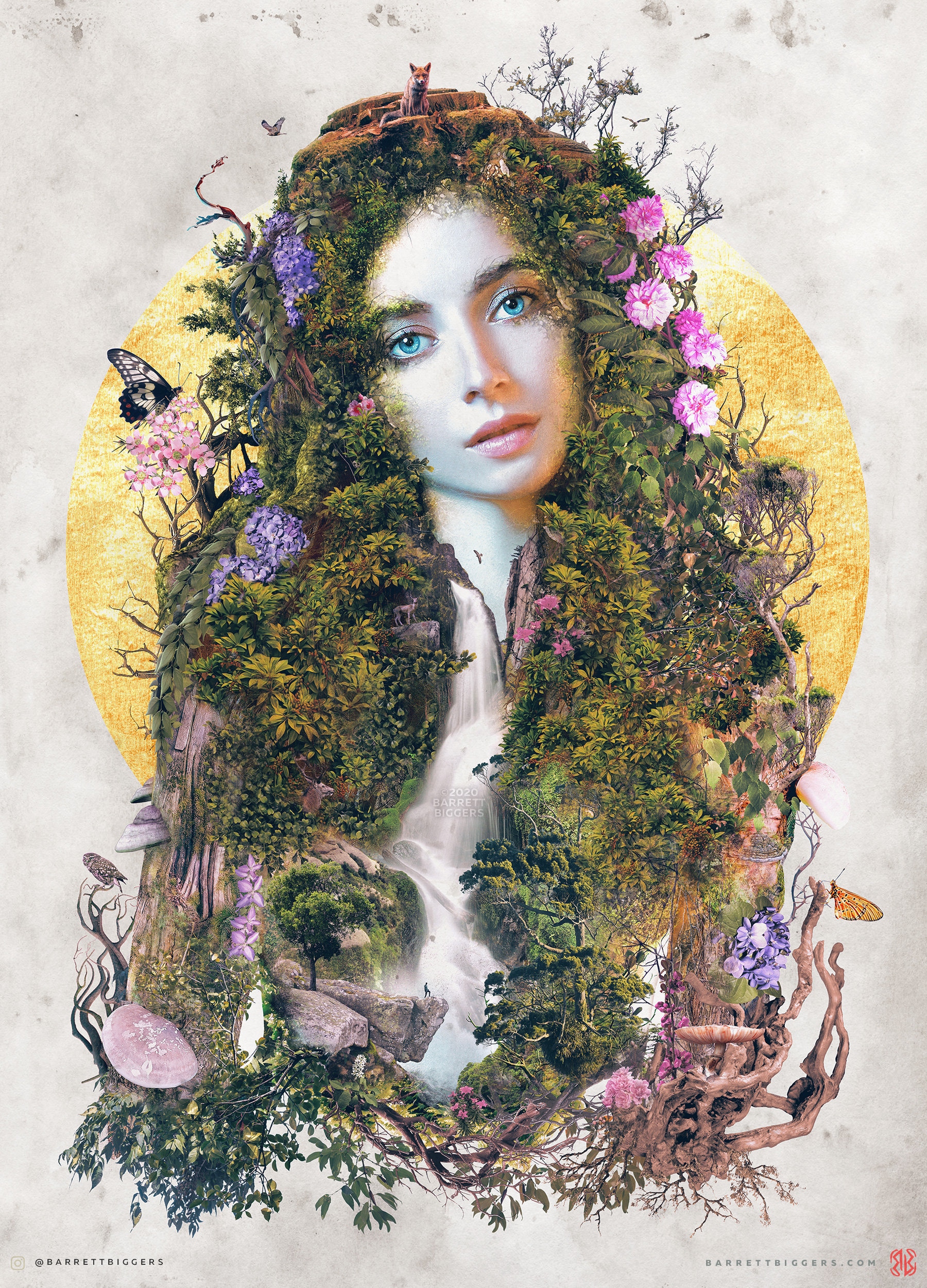 Mother Earth Goddess Painting Original Art Nature ART Forest Goddess ...