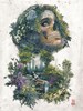 Life and Death * nature forest flowers skull woman fantasy surrealism  * Fine Art Prints, Wrapped Canvas, Framed Canvas 