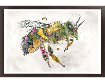 Honey Bee * Original Art By Barrett Biggers * Framed Hang Ready Premium Prints