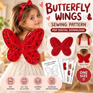 Butterfly Wings Sewing Pattern, Kids Butterfly Wings, Butterfly Wing Pattern, PDF Sewing Pattern, Digital Download