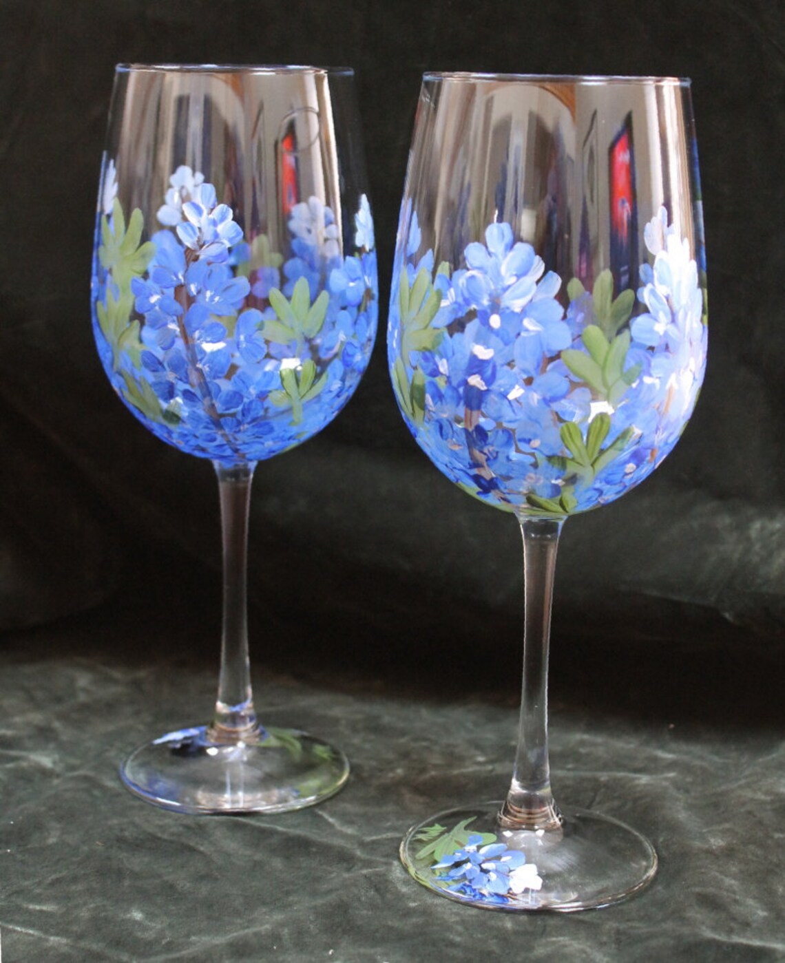 Hand Painted Wine Glasses Set of 2 Etsy