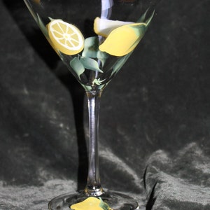 Hand Painted Martini Glasses for Lemon drops Set of 2 image 5