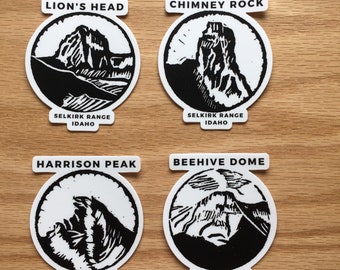 Mountain Sticker Set Idaho Mountain Range