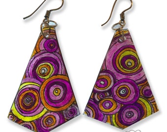 Purple Hippy Circus-  Drop Earrings by ONE DEAD FLY