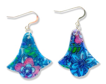 Blue Flower Bells Drop Earrings by ONE DEAD FLY