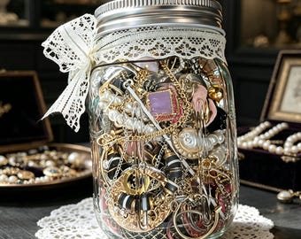Coffret à bijoux mystérieux - Coffret à bijoux de style cour vintage, ensemble collier, boucles d'oreilles, bague et bracelet jaune et argent, un cadeau pour les filles