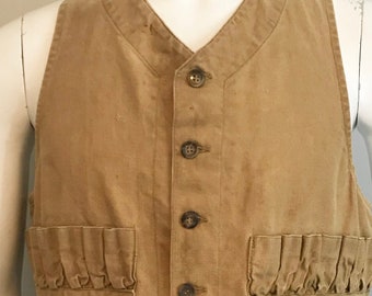 Vintage 1950's Duxbak Canvas Hunting Vest size Small/Medium