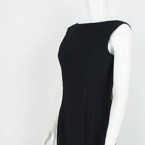 Vintage 1960&#39;s Little Black Dress with Satin Tuxedo Panel size Medium