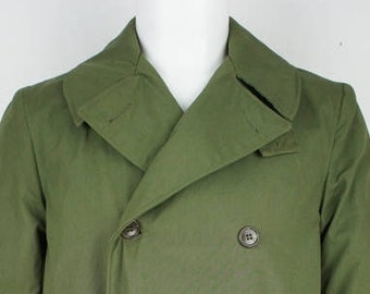 Vintage Military 1940's Mackinaw Jacket size Medium Chin Strap