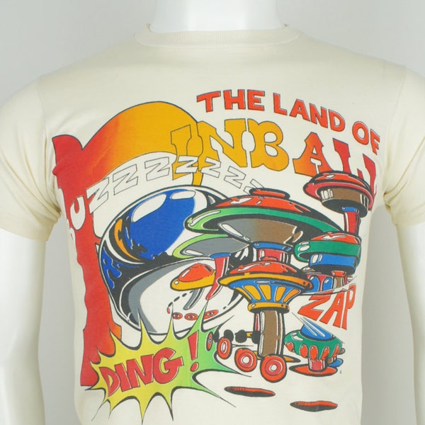 Vintage 70's Classic American Pinball Printed T-shirt size Small