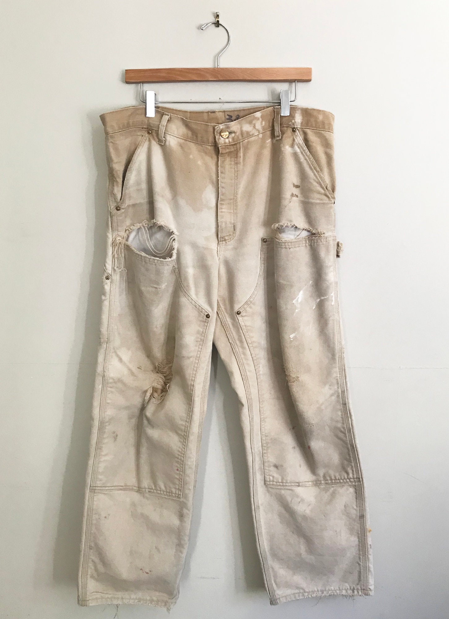 Vintage Carhartt Work Pants Size 37 X 30 Amazing Wear and Vintage Carhartt Work Pants Size 37 X 30 Amazing Wear and