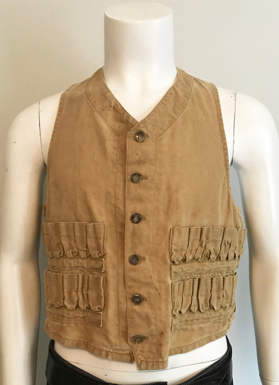 Vintage 1950's Duxbak Canvas Hunting Vest Size Small/medium