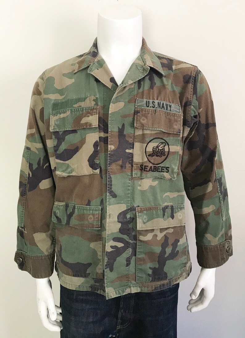 Vintage US Navy Seabees Camouflage Shirt Jacket Size Small - Etsy Australia
