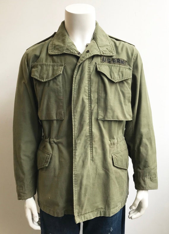 Vintage Military Us Army M 65 Field Jacket Size Small With Etsy