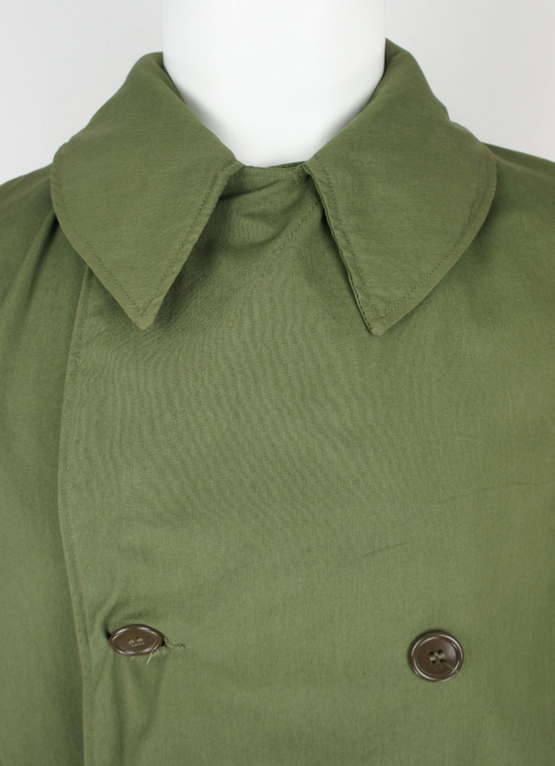 Vintage Military 1940's Mackinaw Jacket size Medium Chin Strap image 3