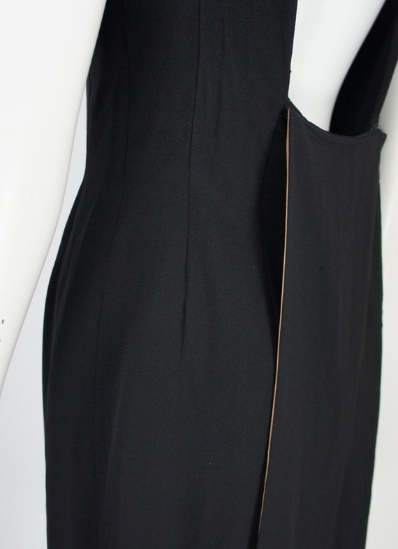 Vintage 1960's Little Black Dress with Satin Tuxe… - image 5