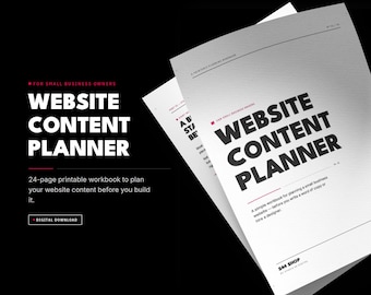 Website-Content-Planer für Kleinunternehmen | 24-seitiges Arbeitsbuch zum Ausdrucken | PDF-Planungsvorlage