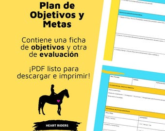Printable Equestrian Goal and Assessment Sheets | Riding Planner in PDF | Progress and Goal Tracking