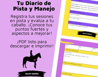 Printable Track and Handling Sheet | Horse Training Planner in PDF | Tracking of work done in the arena
